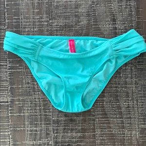 Victoria Secret Teal Ruched-Side Bikini Bottom